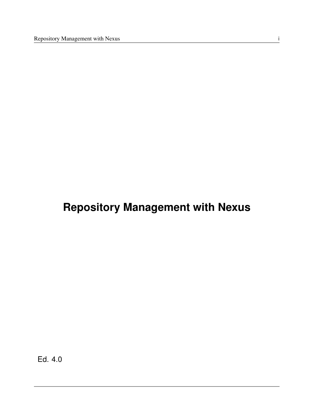 Repository Management with Nexus I