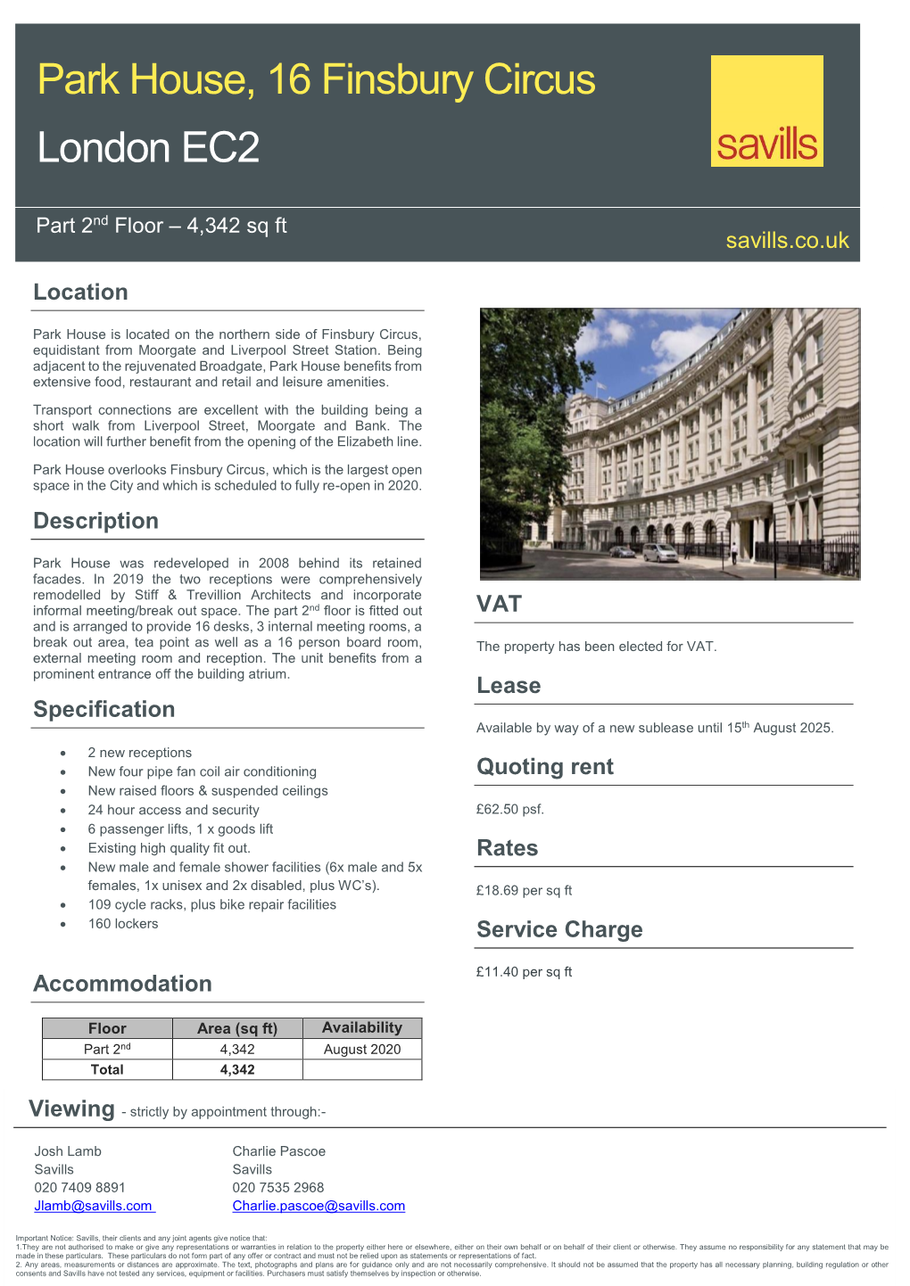 Park House, 16 Finsbury Circus London EC2