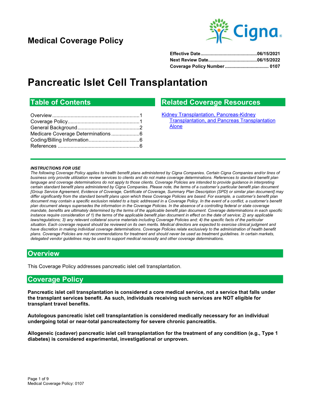 Pancreatic Islet Cell Transplantation