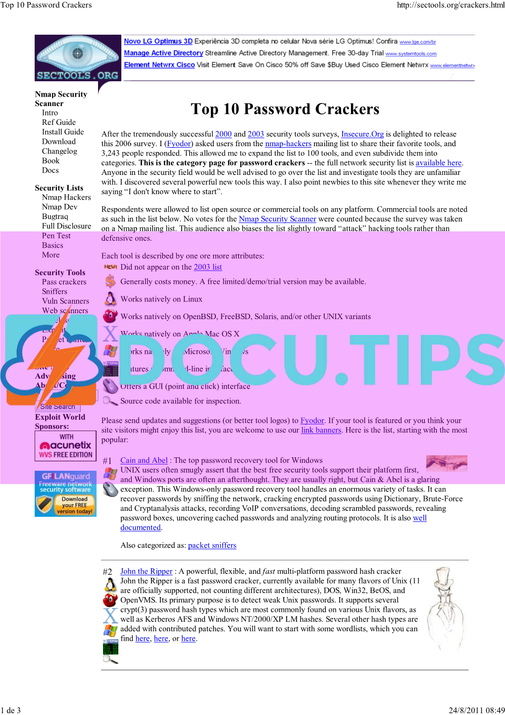 Top 10 Password Crackers