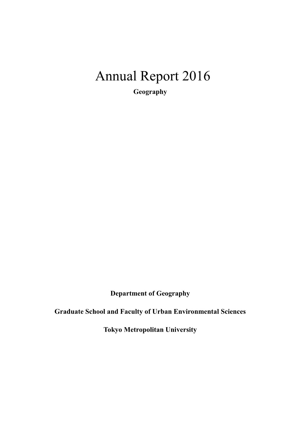 Annual Report 2016 Geography