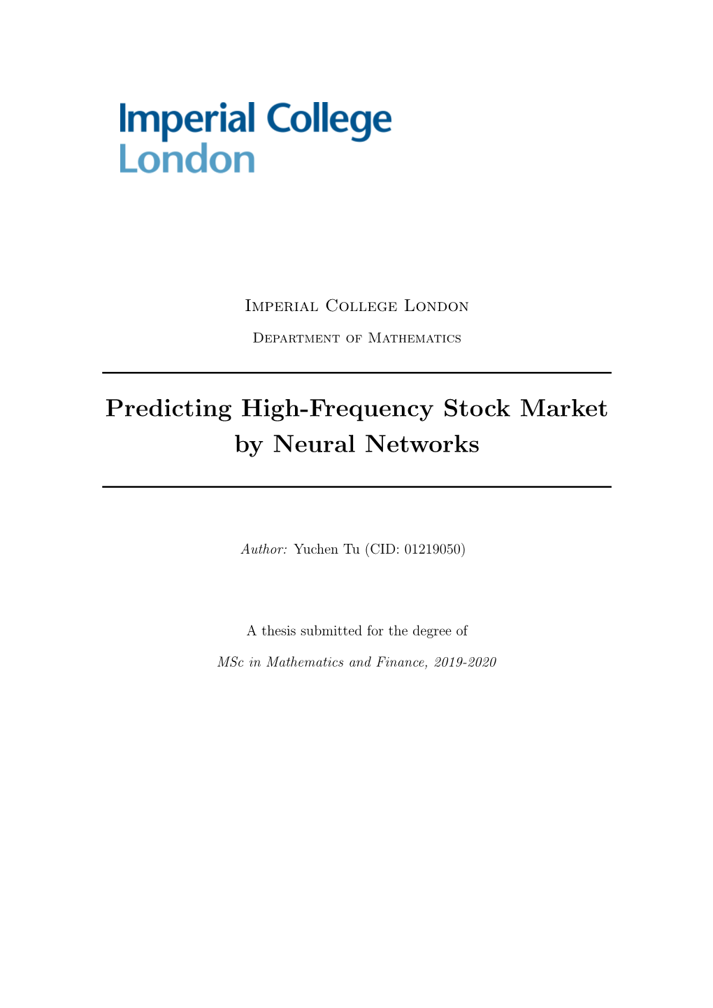 Predicting High-Frequency Stock Market by Neural Networks