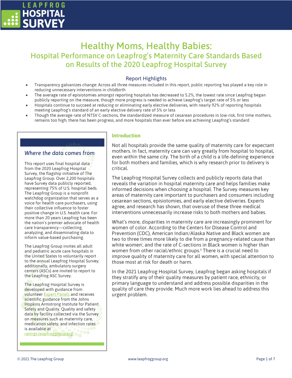 2021 Maternity Care Report