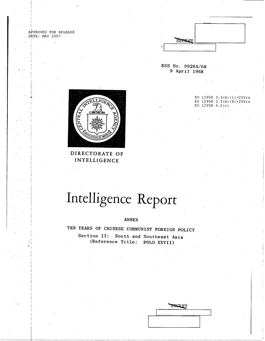 Intelligence Report