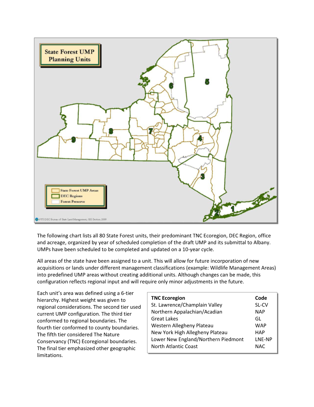 Statewide Map of Units and UMP Completion Schedule (PDF)