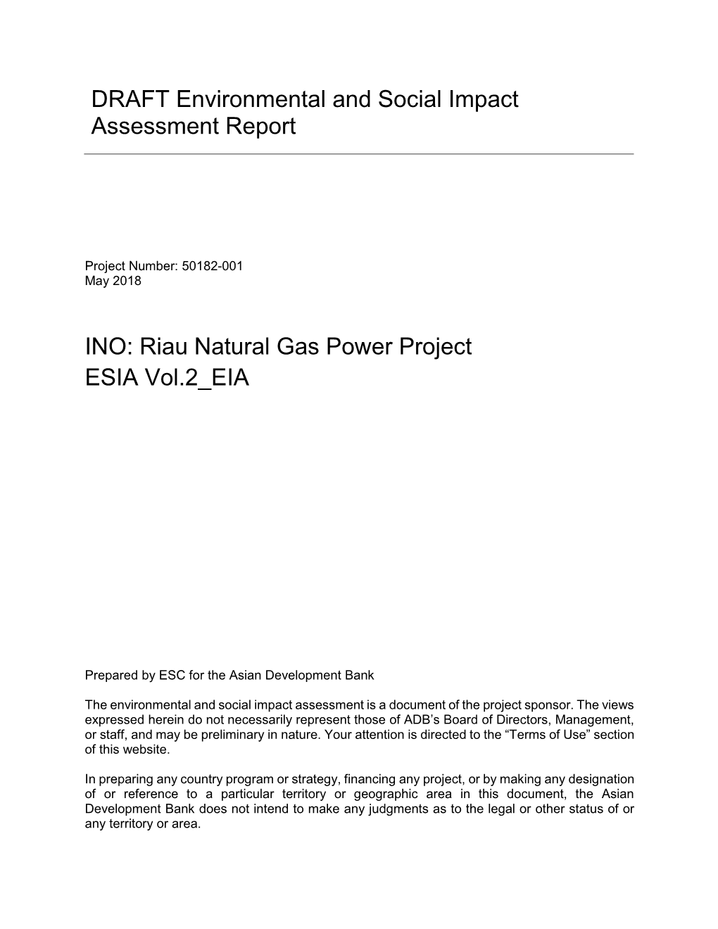 Riau Natural Gas Power Project ESIA Vol.2 EIA