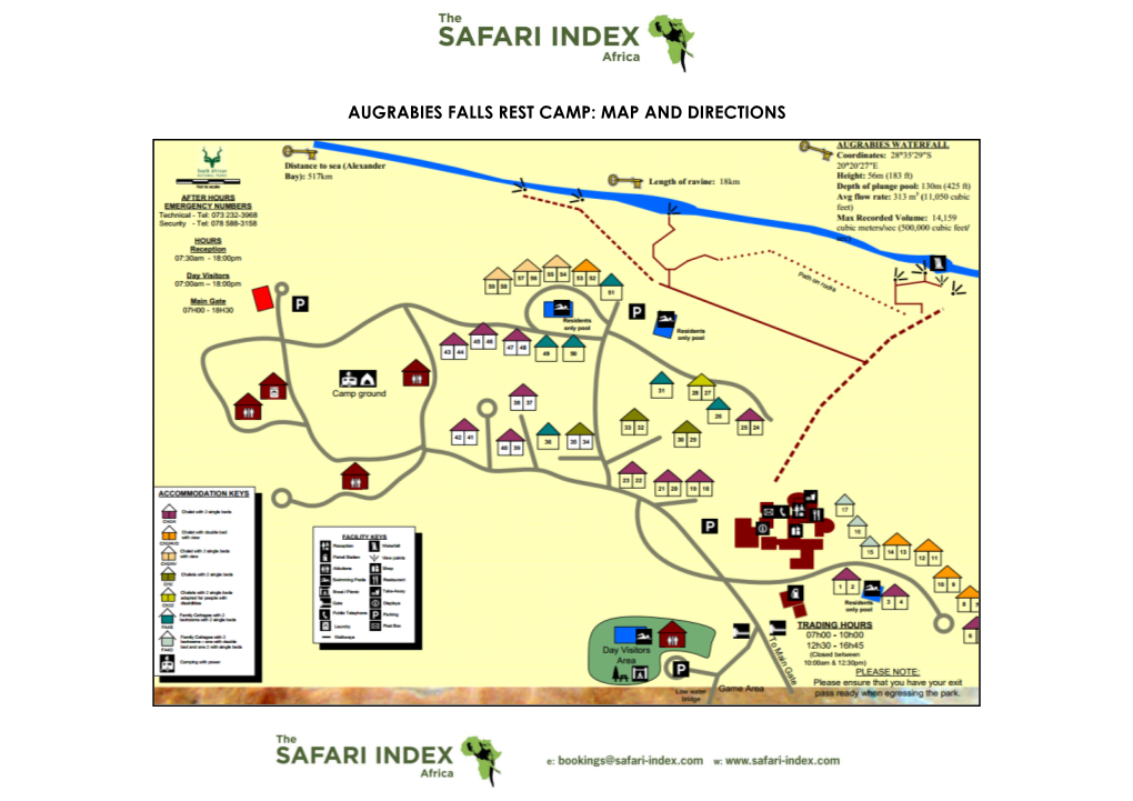 Augrabies Falls Rest Camp: Map and Directions