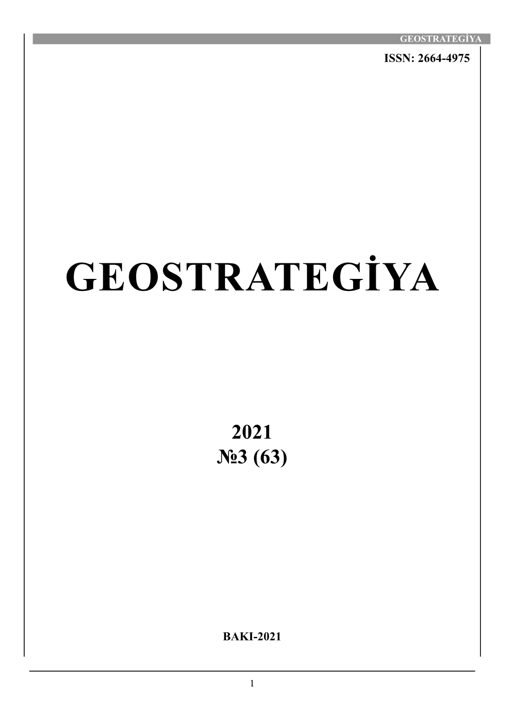 MAY-İYUN 2021№ 03(63) History, Anthropology, Political Science,Philosophy, Sociologyandeconomicsciences