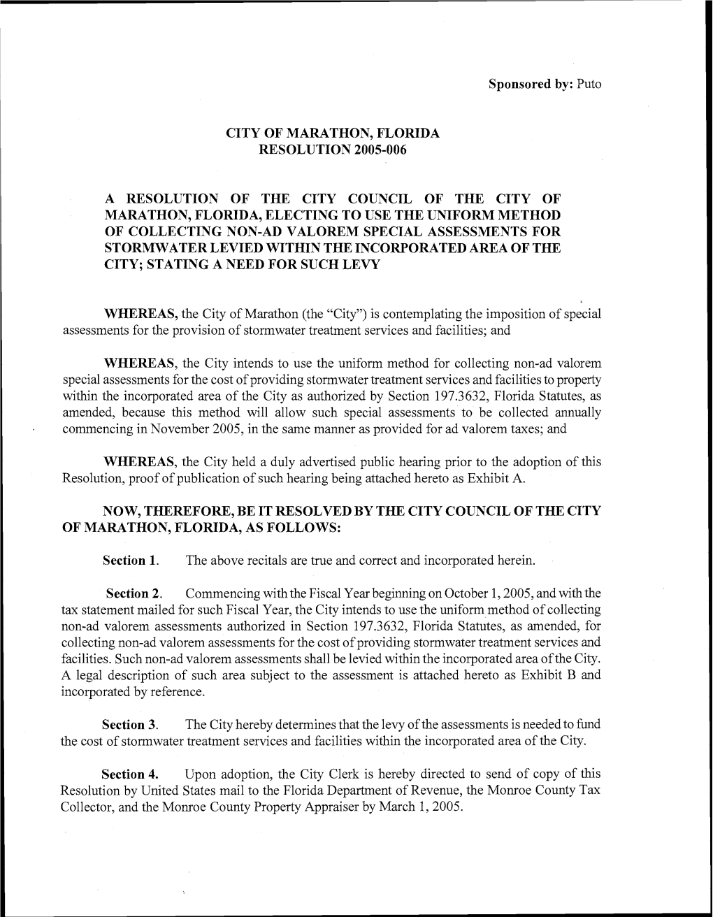 Resolution 2005-006