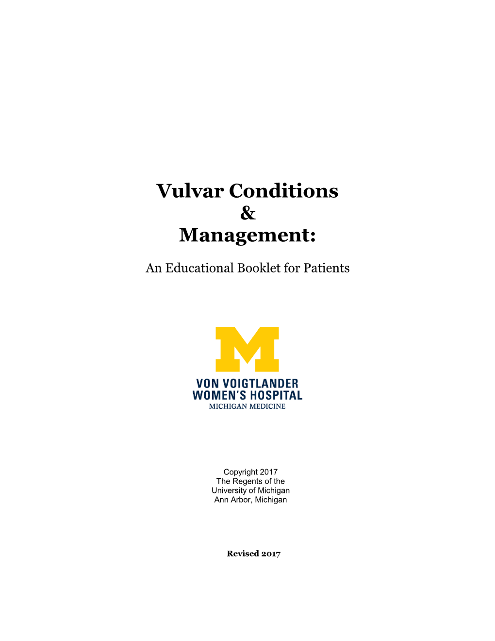 Vulvar Conditions & Management