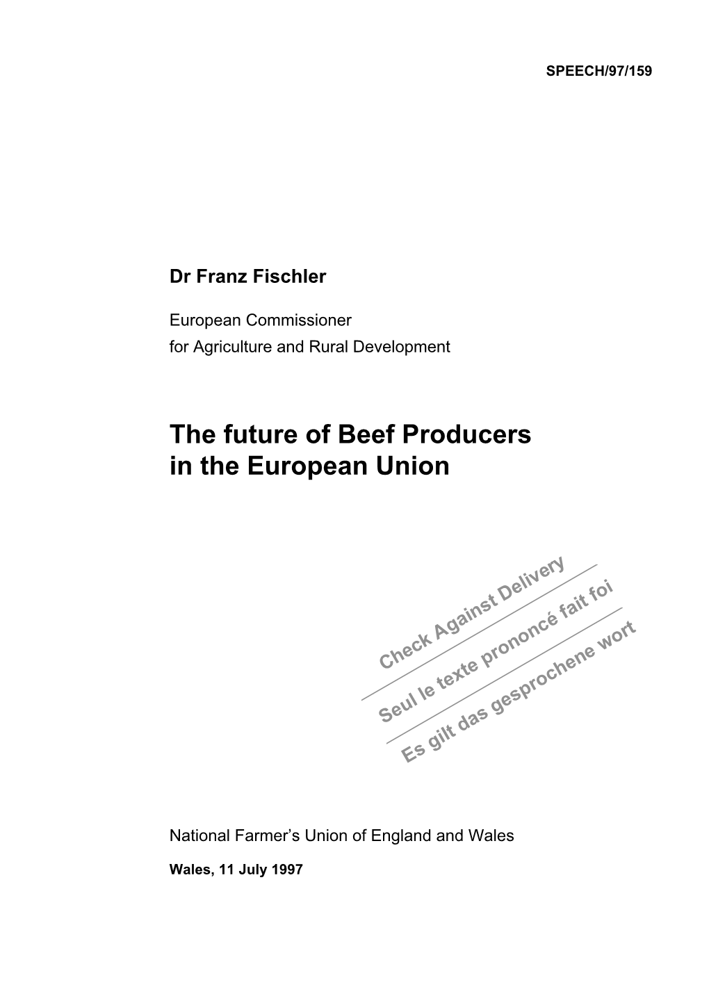 The Future of Beef Producers in the European Union