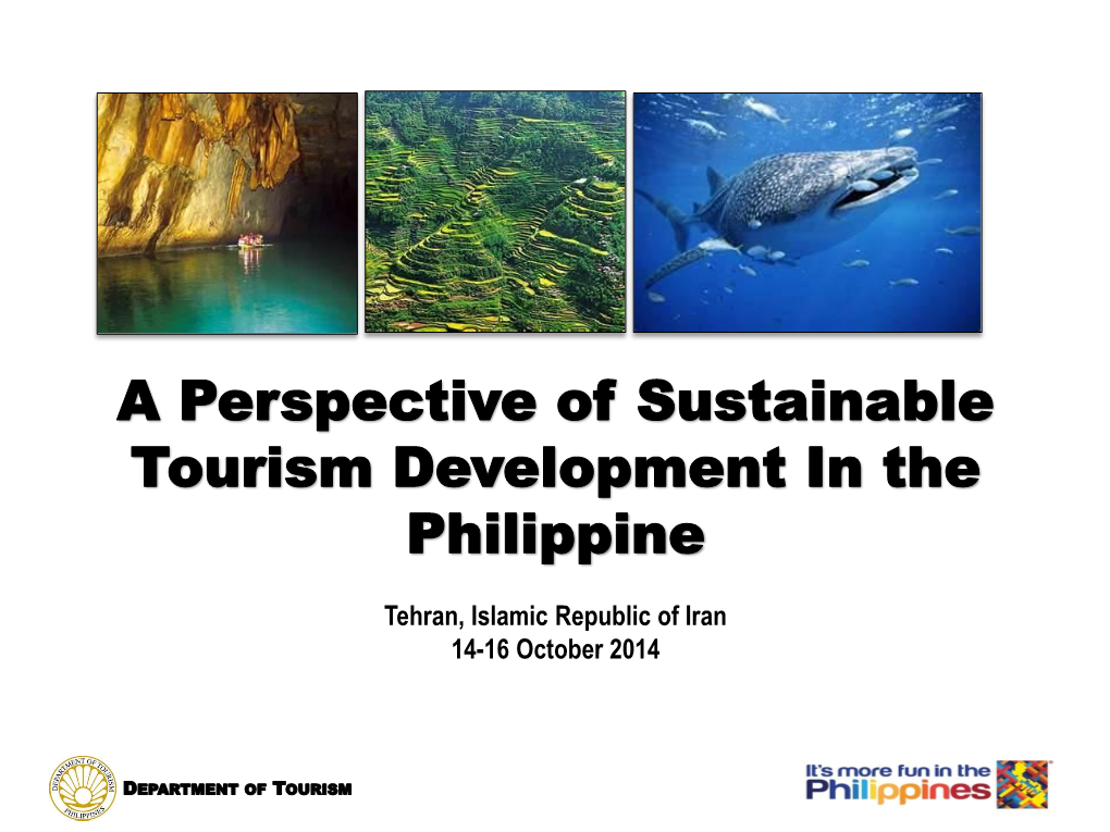 A Perspective of Sustainable Tourism Development in the Philippine