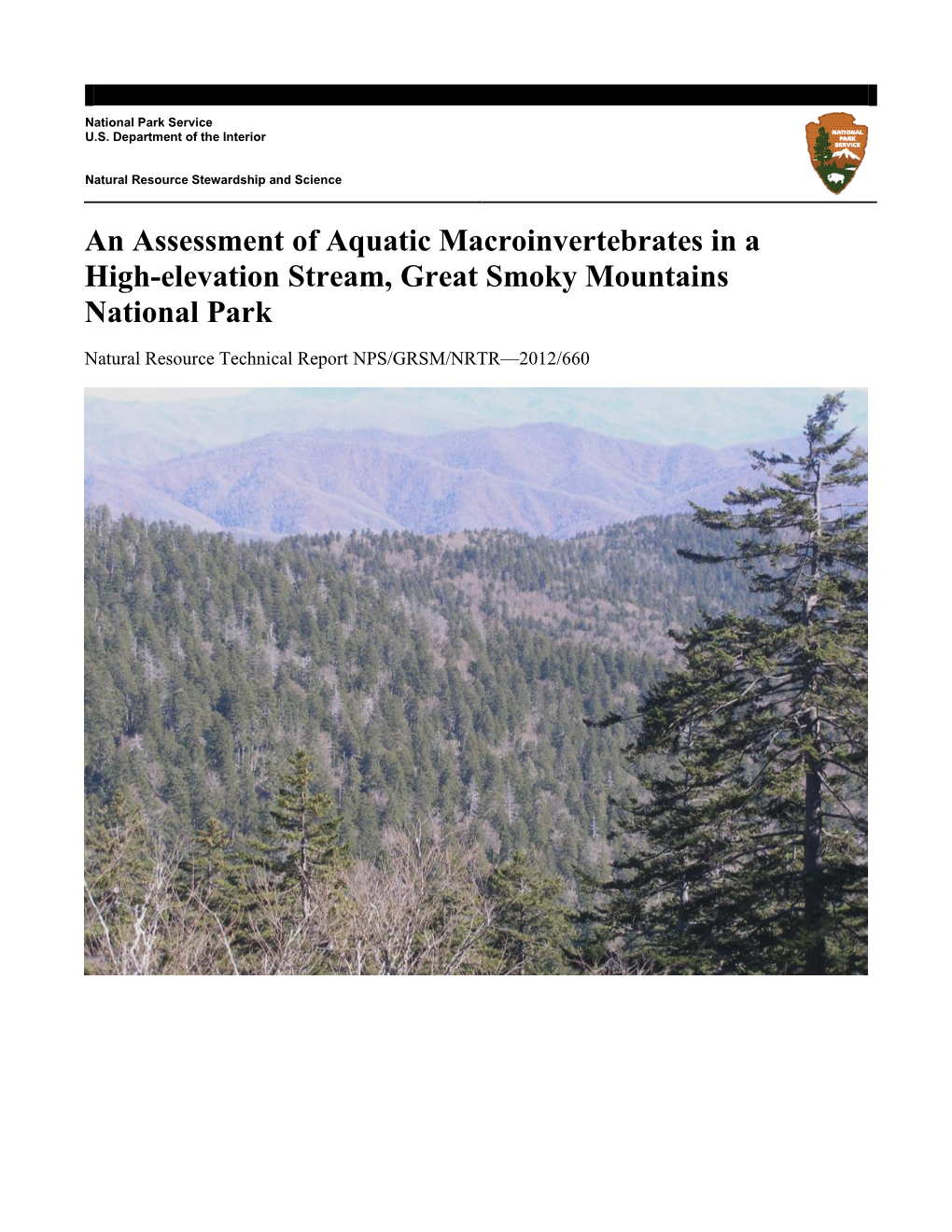 An Assessment of Aquatic Macroinvertebrates in a High-Elevation Stream, Great Smoky Mountains National Park