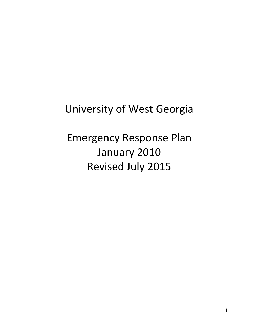 Gainesville State College Campus Emergency Management Plan