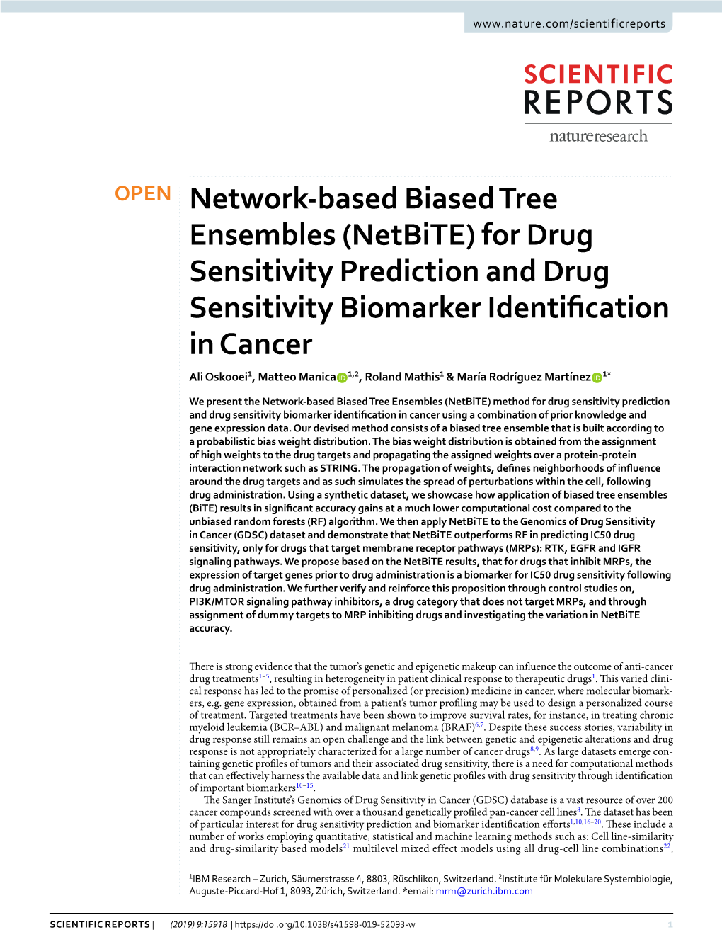 Network-Based Biased Tree Ensembles