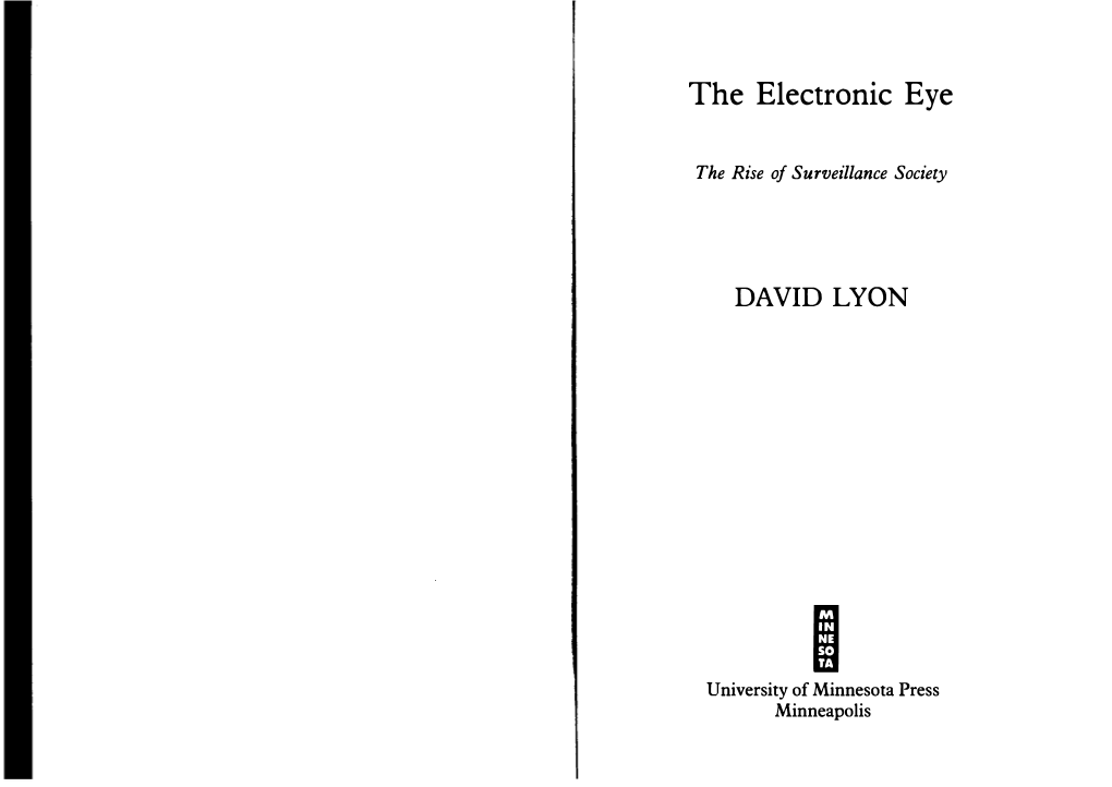 The Electronic Eye DAVID LYON