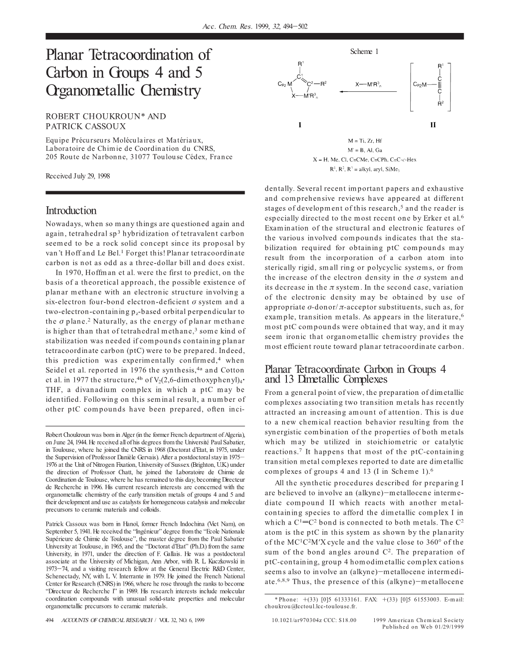 Planar Tetracoordination of Carbon in Groups 4 and 5 Organometallic