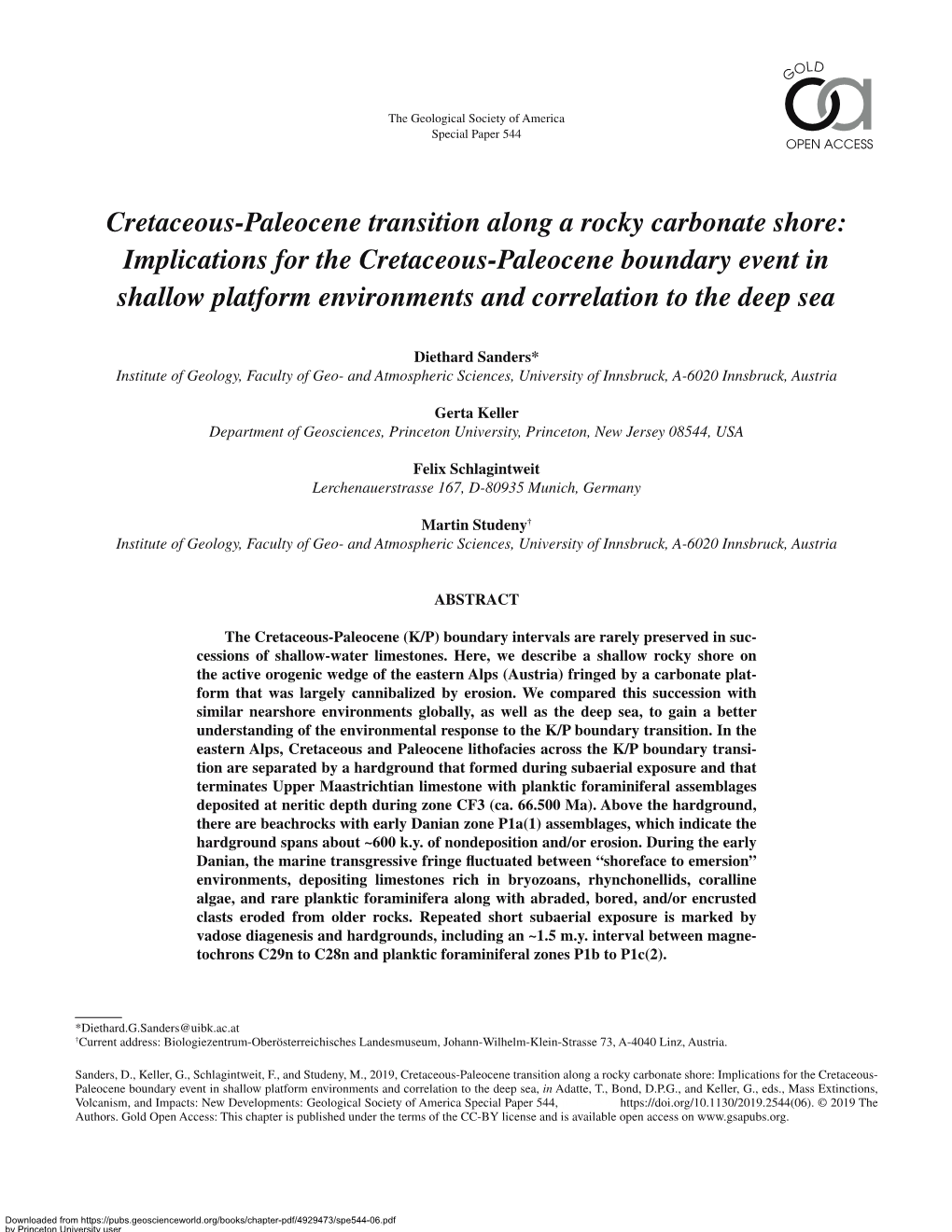 Implications for the Cretaceous-Paleocene Boundary Event in Shallow Platform Environments and Correlation to the Deep Sea