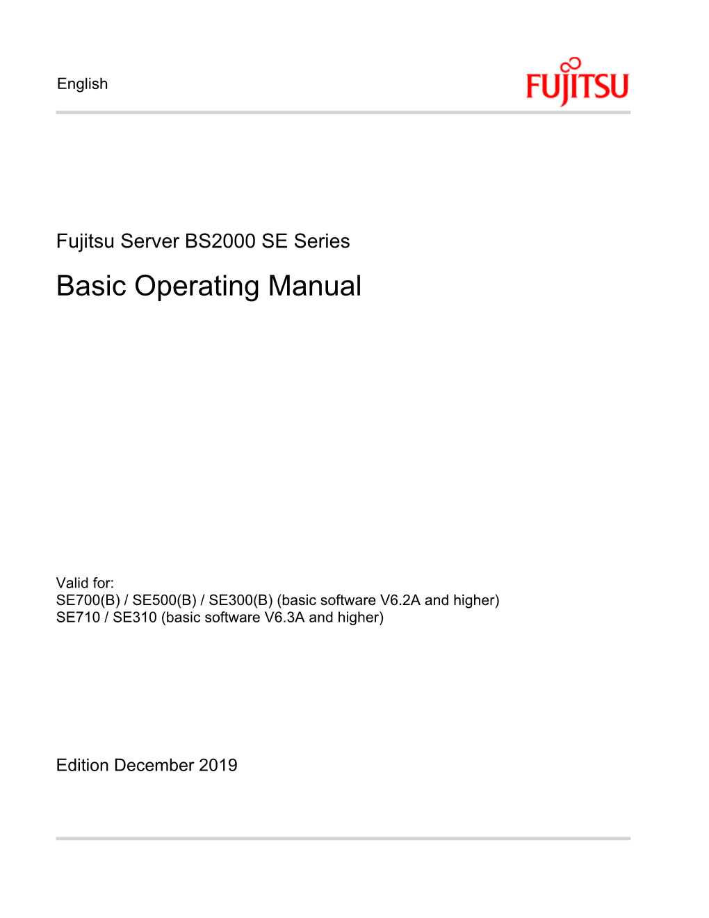 Fujitsu Server BS2000 SE Series Basic Operating Manual