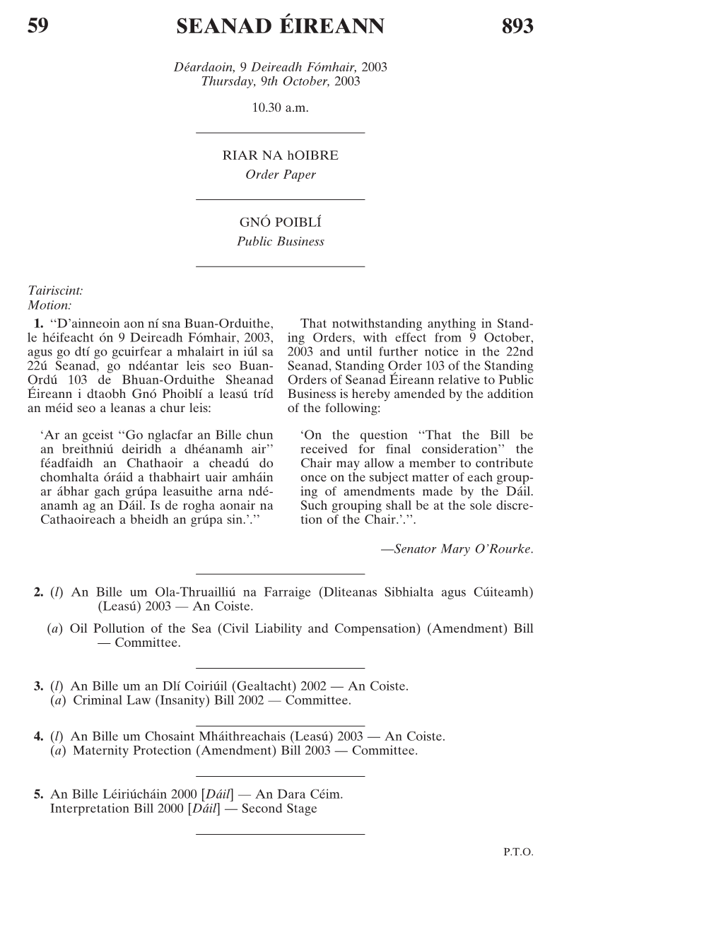 59 Seanad E´ Ireann 893