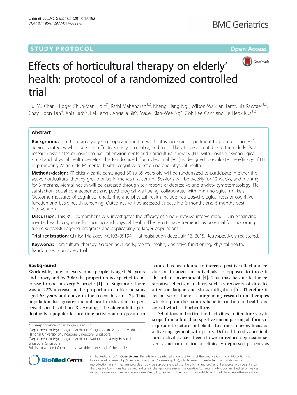 Effects of Horticultural Therapy on Elderly' Health