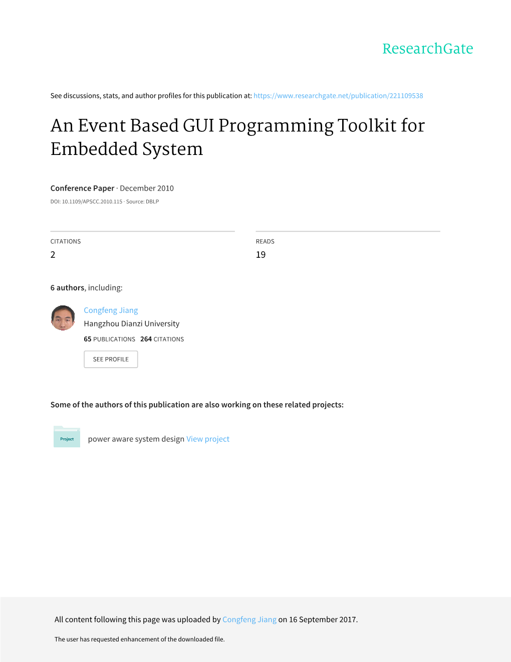 An Event Based GUI Programming Toolkit for Embedded System