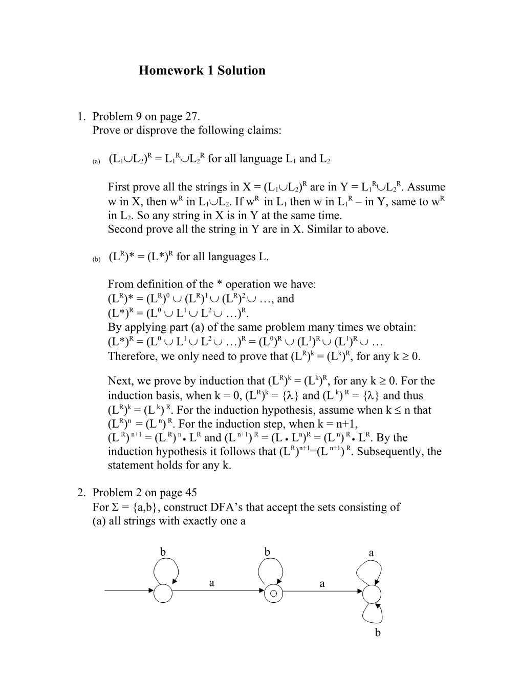 Homework 1 Solution