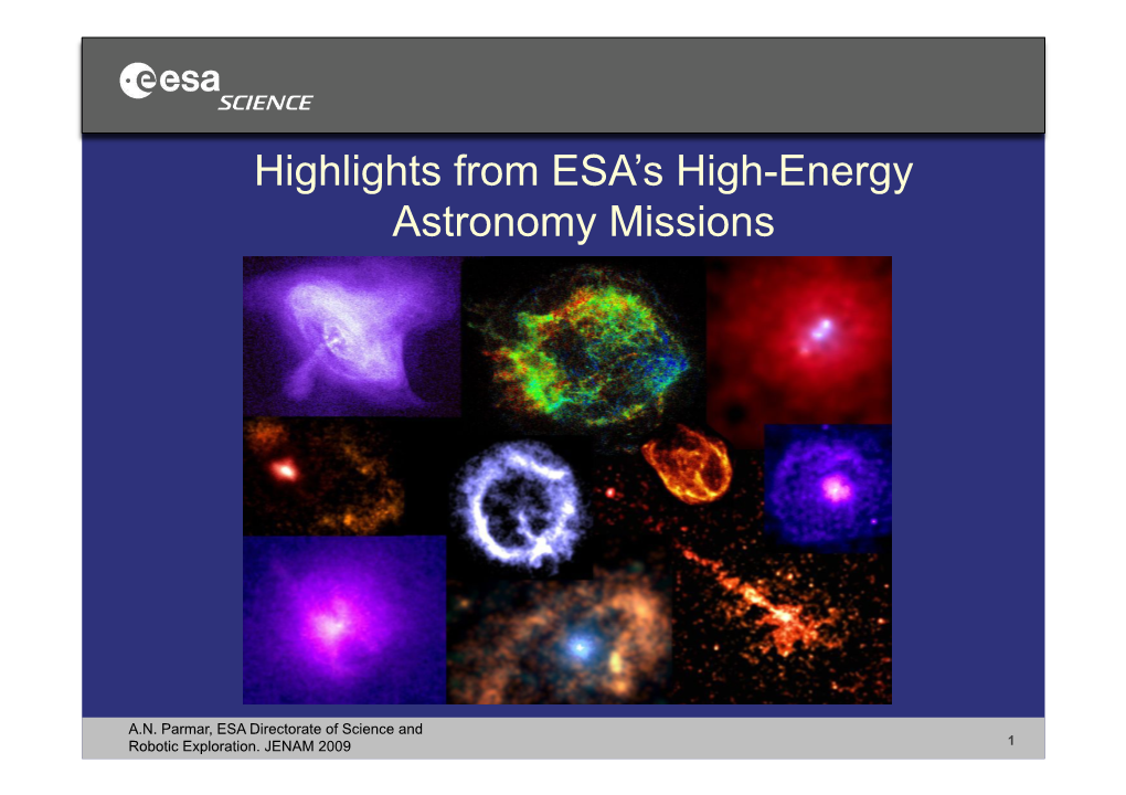 Highlights from ESA's High-Energy Astronomy Missions