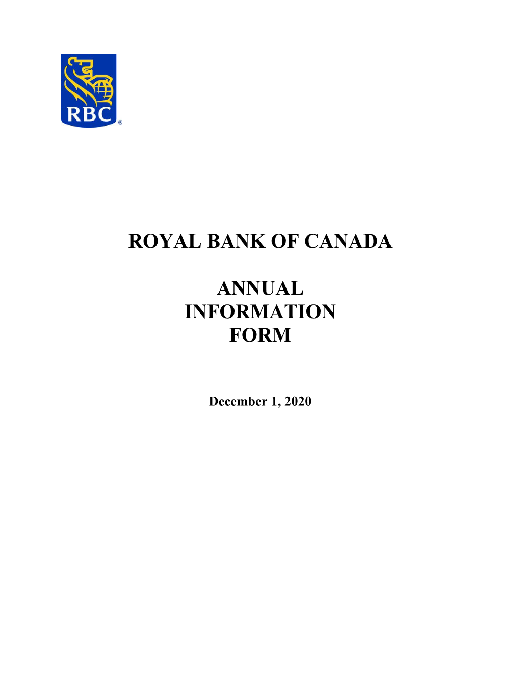 Royal Bank of Canada Annual Information