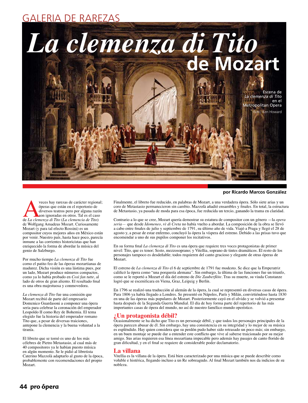 La Clemenza Di Tito De Mozart