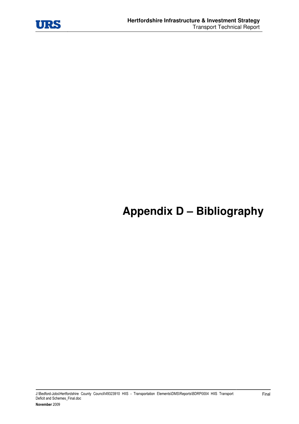 Appendix D – Bibliography