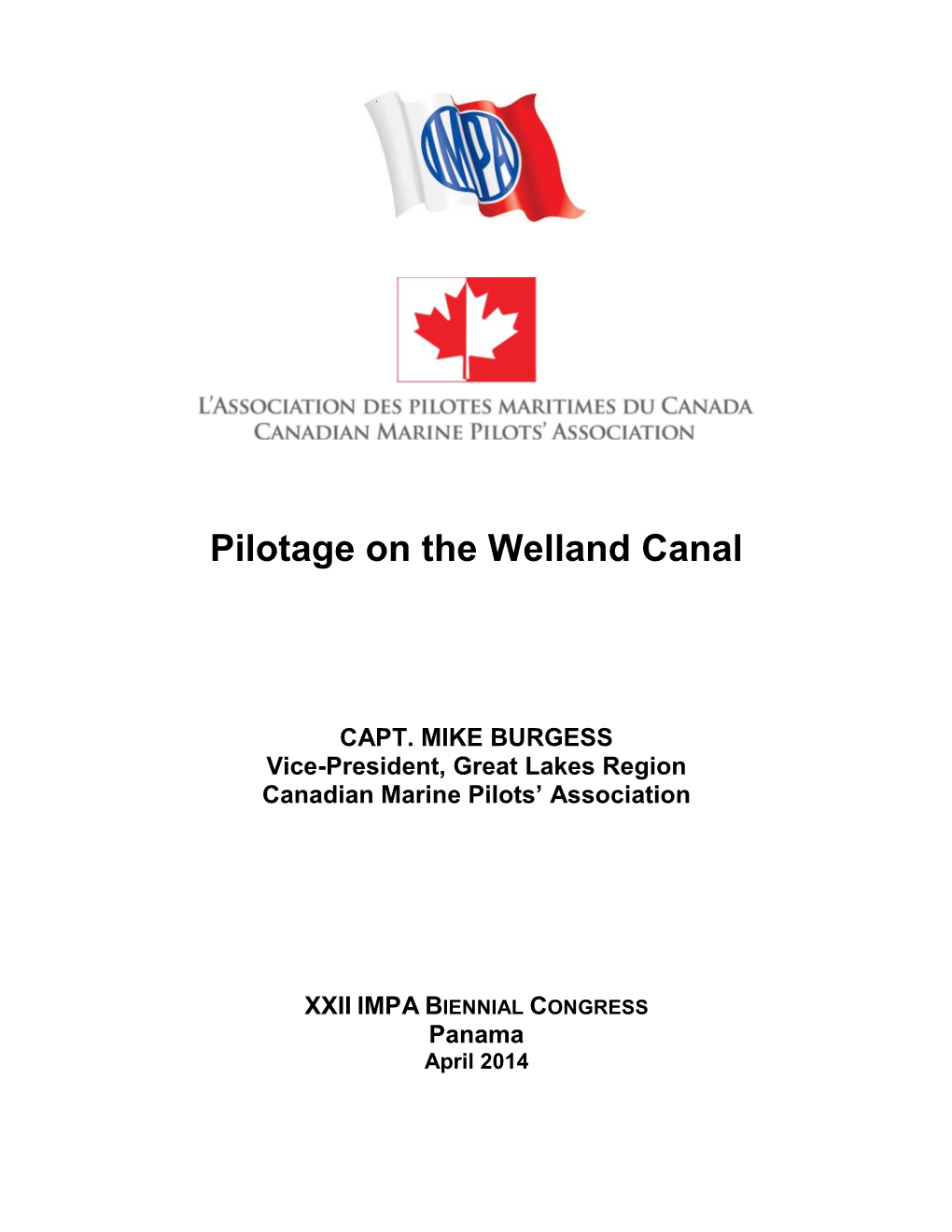 Pilotage on the Welland Canal