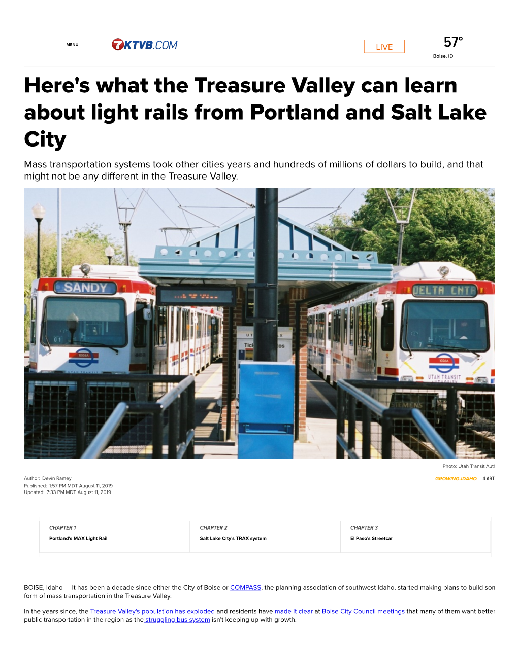 Here's What the Treasure Valley Can Learn About Light Rails from Portland