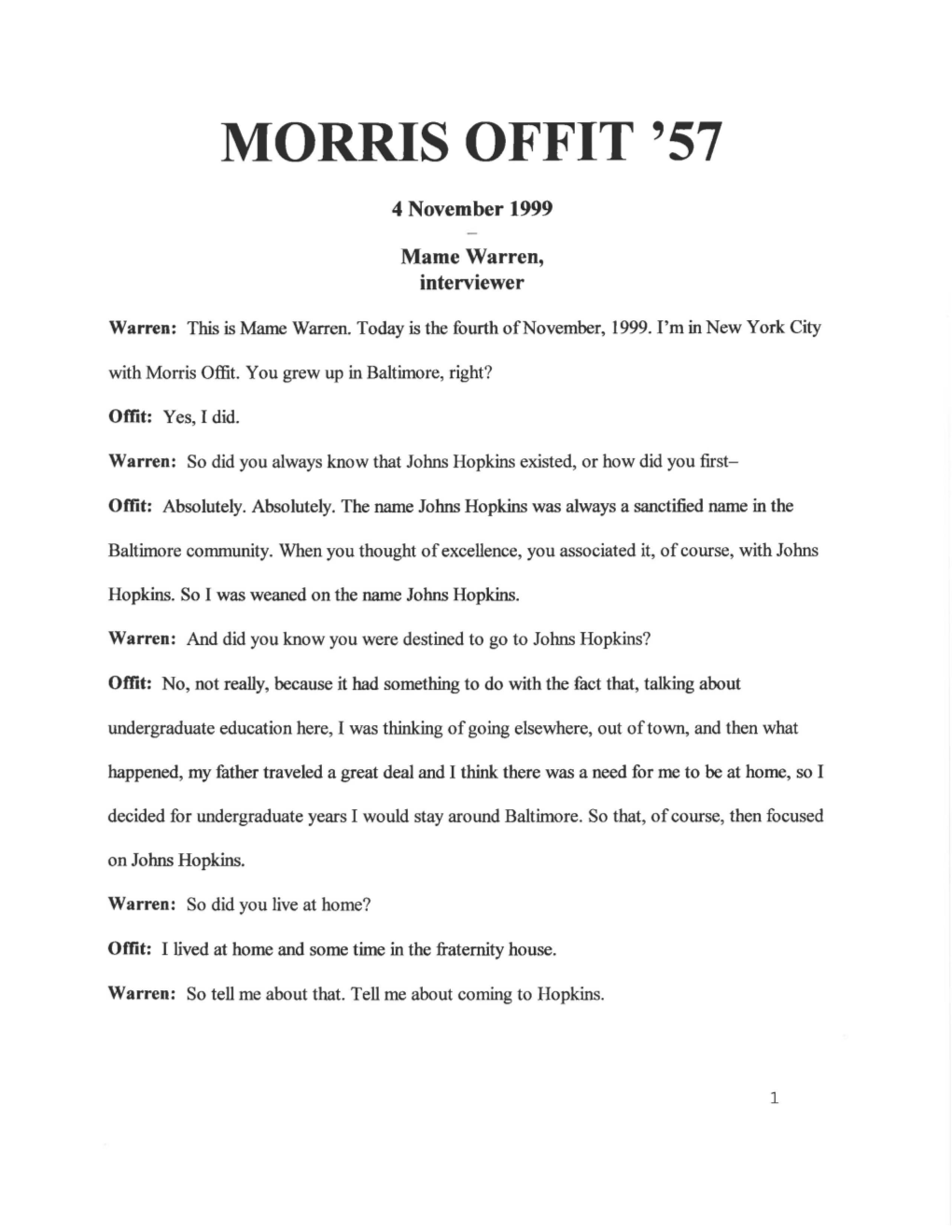 Morris Offit '57