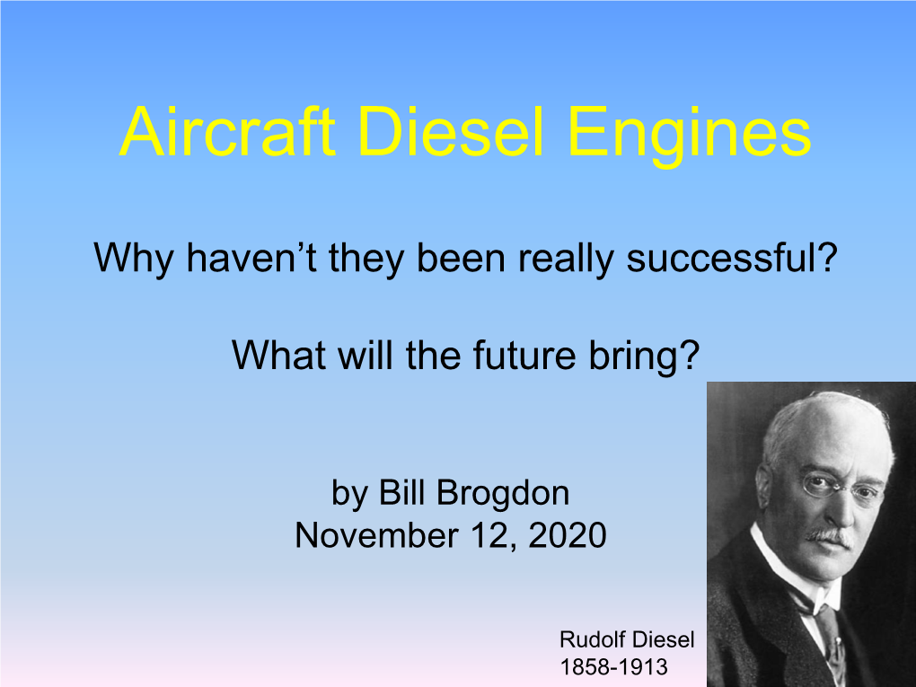 Aircraft Diesel Engines