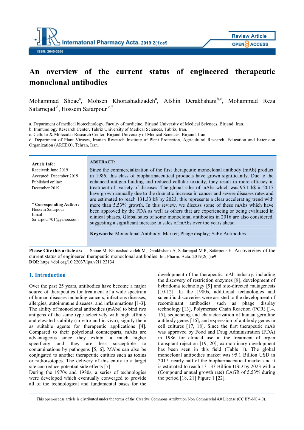 An Overview of the Current Status of Engineered Therapeutic Monoclonal Antibodies