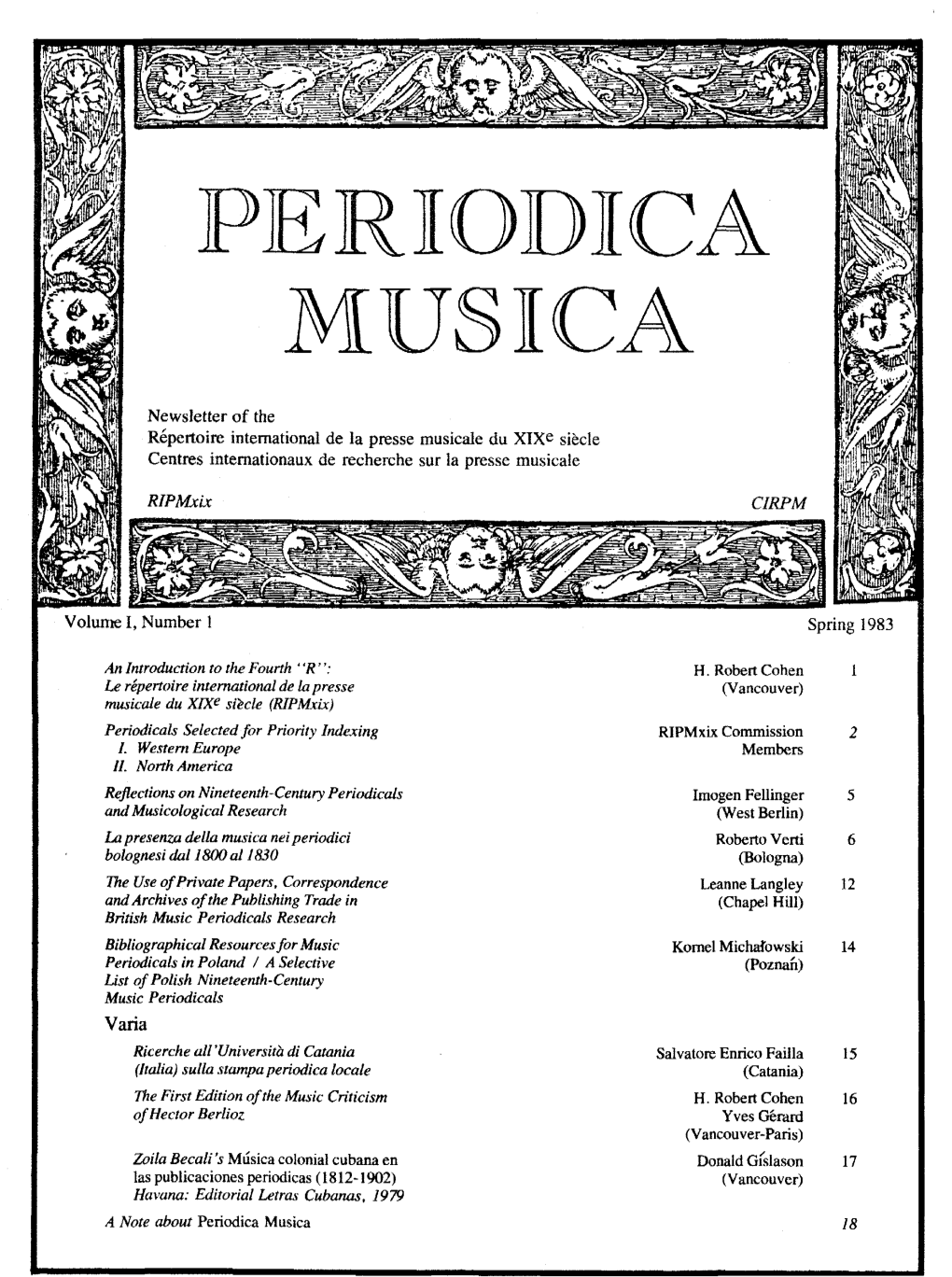 Periodica Musica 18 I PERIODICA MUSICA ——