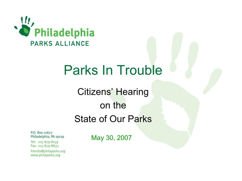 Parks in Trouble