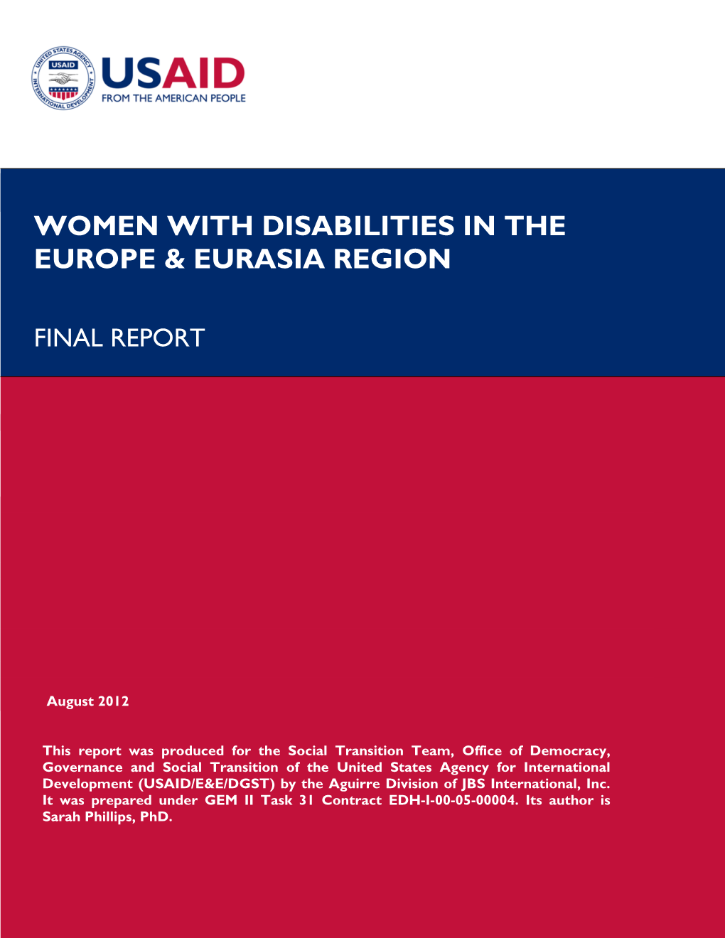 Women with Disabilities in the Europe & Eurasia Region