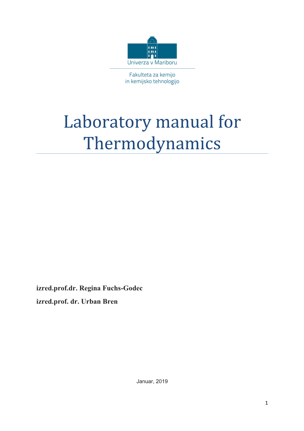 Laboratory Manual for Thermodynamics