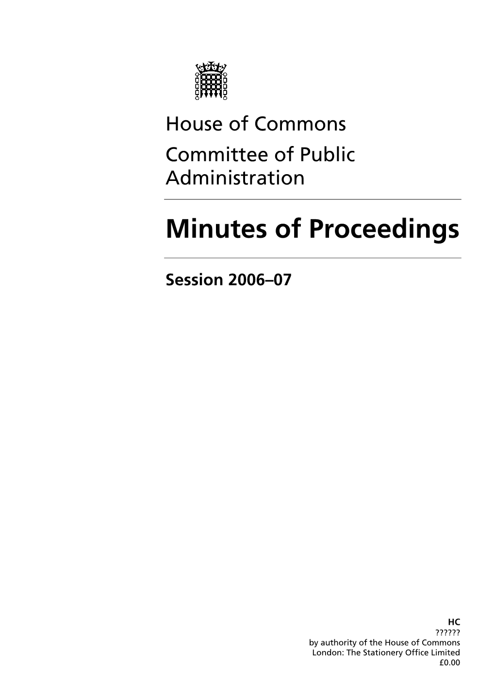 Minutes of Proceedings