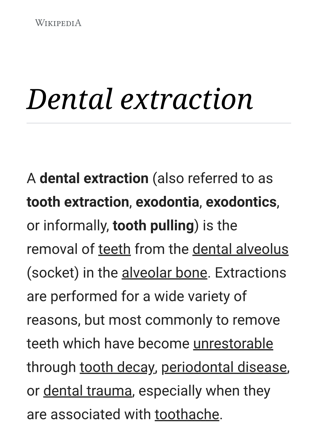 Dental Extraction