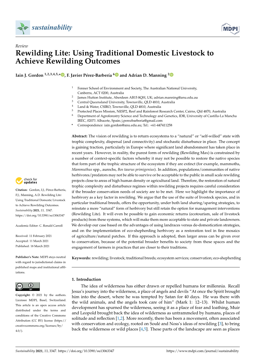 Rewilding Lite: Using Traditional Domestic Livestock to Achieve Rewilding Outcomes