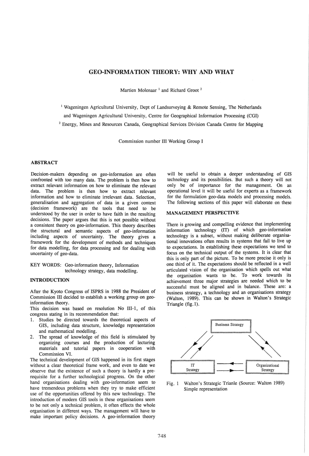 Geo-Information Theory: Why and What