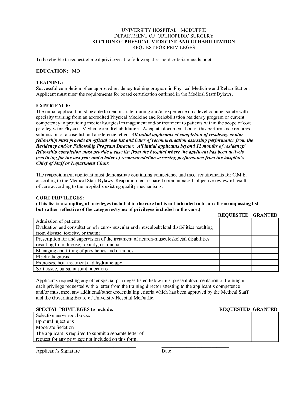 Section of Physical Medicine and Rehabilitation