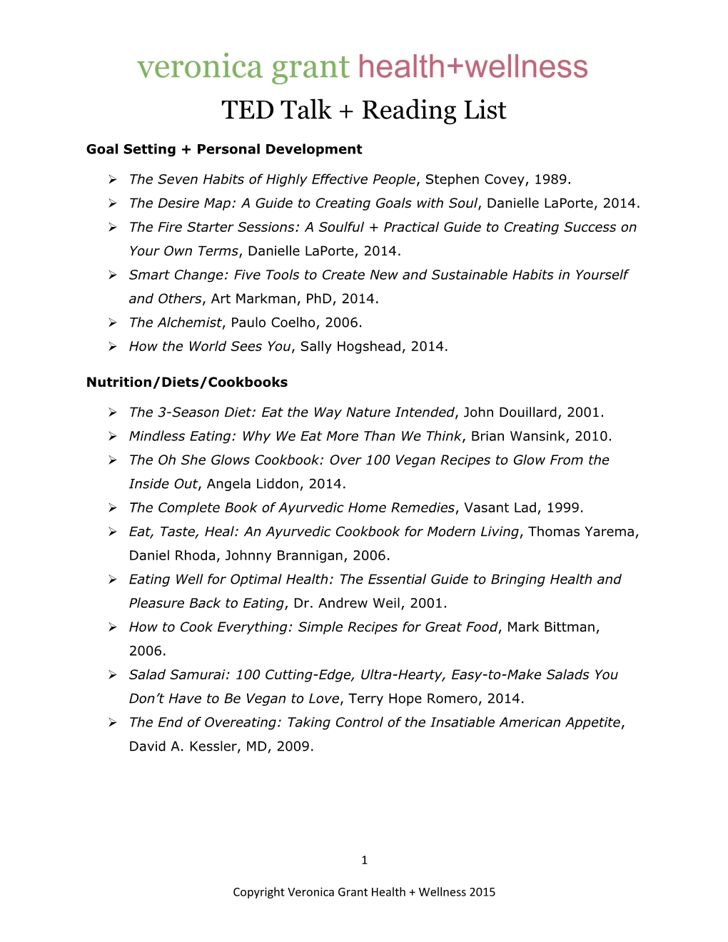 TED Talk + Reading List