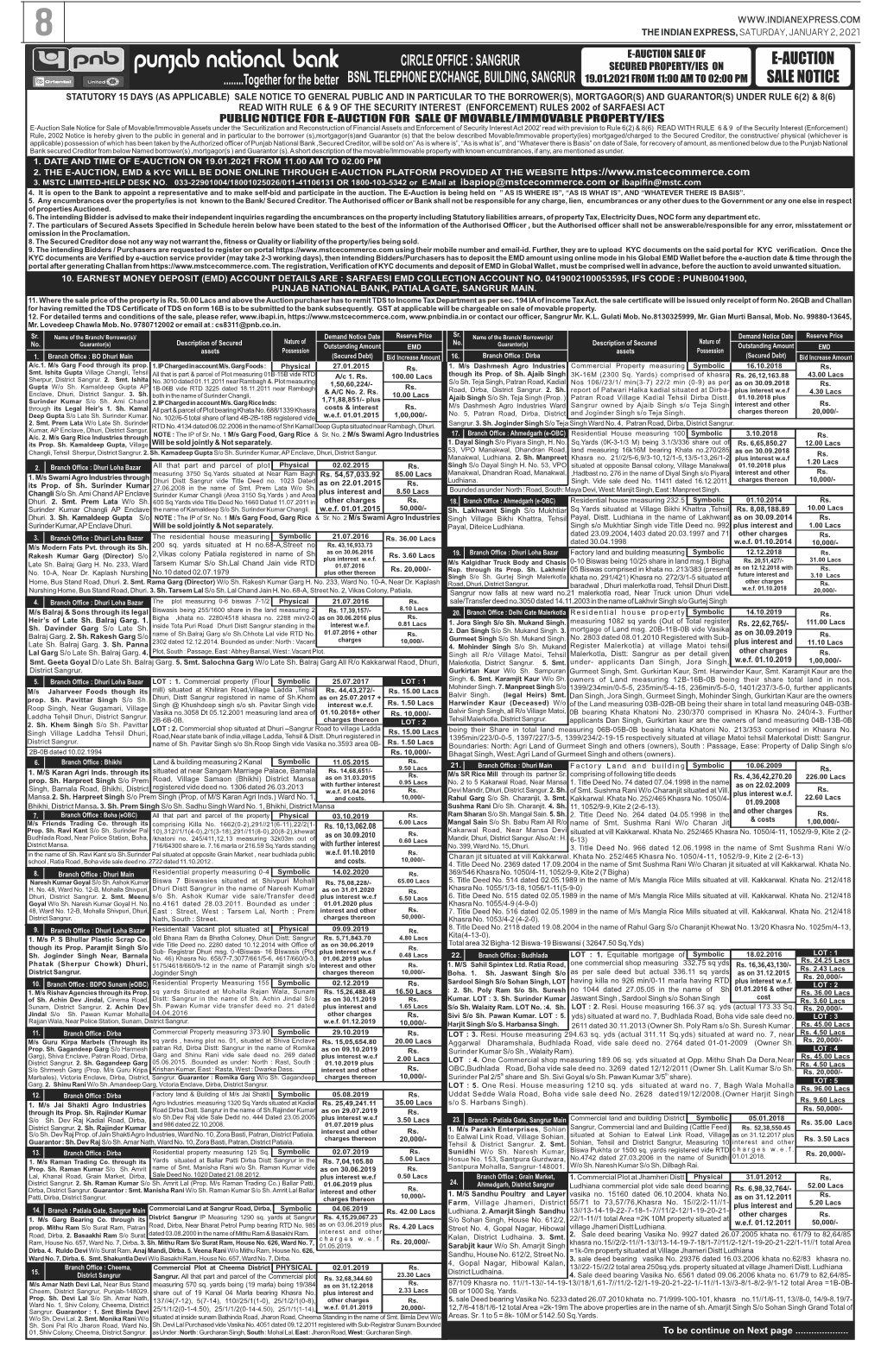 E-Auction Sale Notice