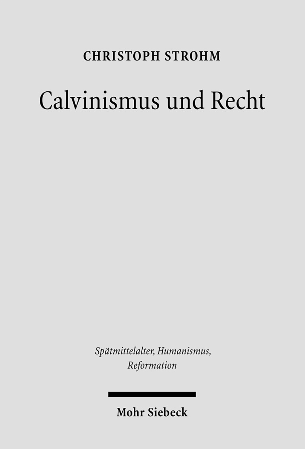 Calvinismus Und Recht