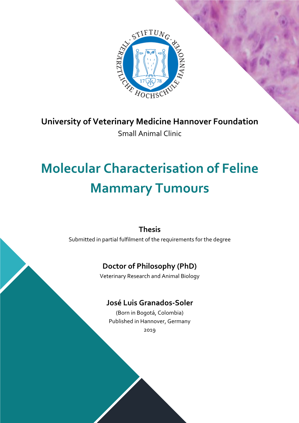 Molecular Characterisation of Feline Mammary Tumours