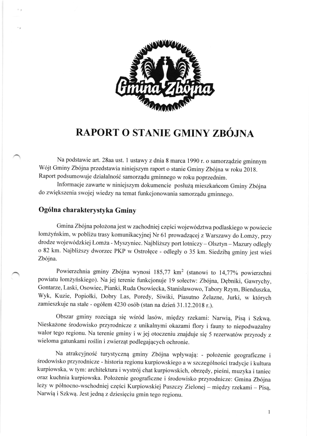 Raport O Stanie Gminy Zbojna